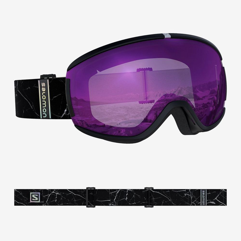 Salomon Singapore Mens Goggles - IVY MARBLE Black | 62597-VATO